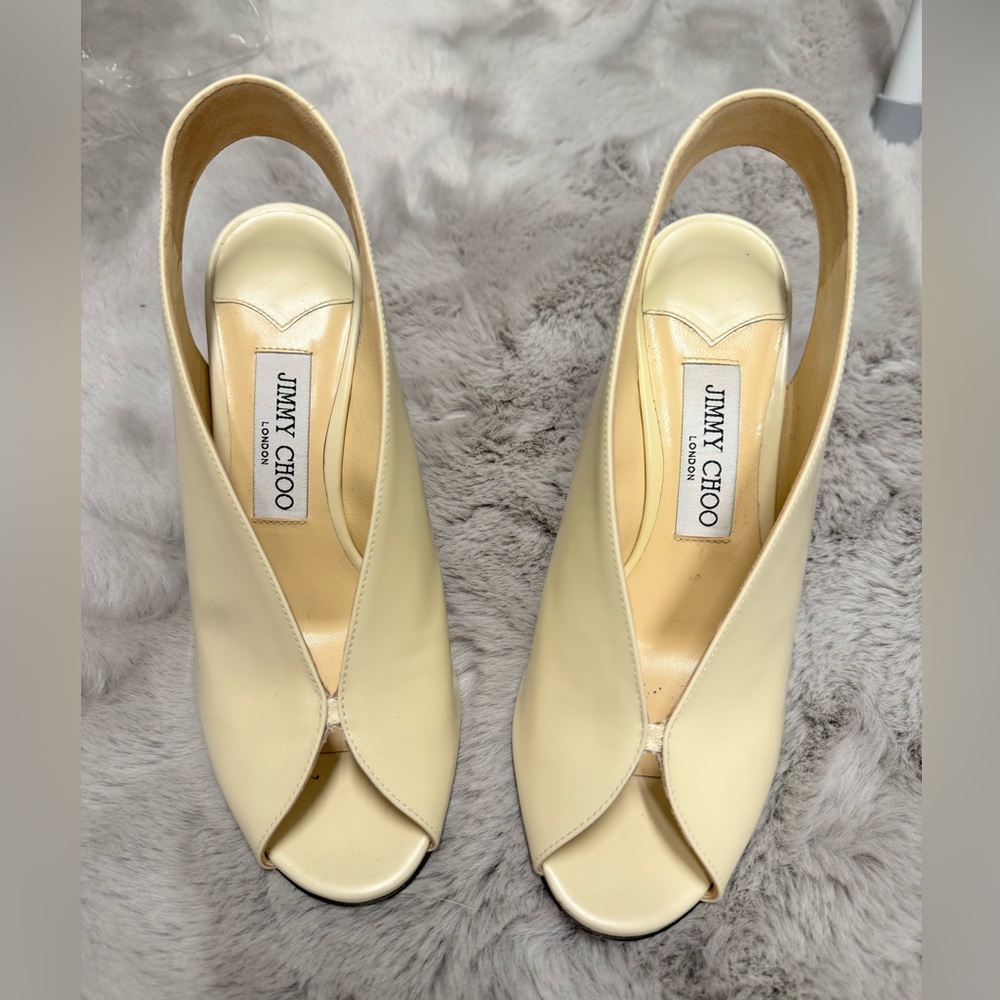 Jimmy Choo, Shar 100 37 1/2, LQU 183, Linen